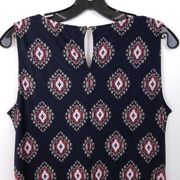 Dana Buchman Sheath Dress Blue Beige Print Small - Picture 4 of 8